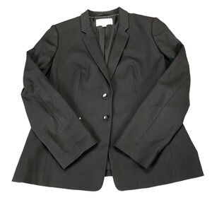 HUGO BOSS Virgin Wool Blazer Jacket Womens 10 Black Long Sleeve Single Breasted